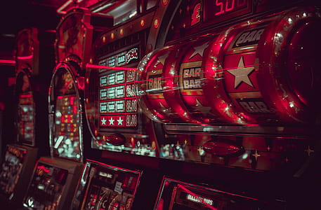 selective focus photography of red arcade machines thumbnail