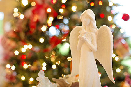 selective focus photo of white angel figurine thumbnail