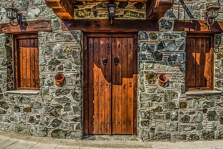 photo of closed brown wooden door thumbnail
