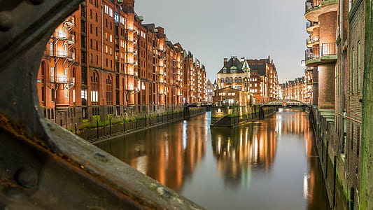 lightened building beside canal thumbnail