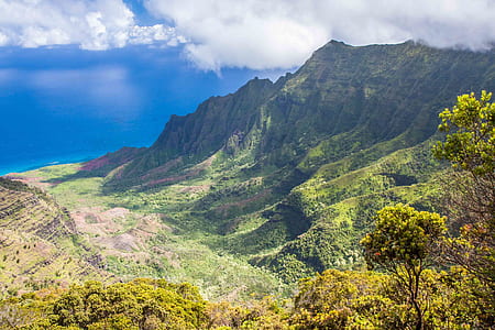 sea, landscape, mountains, nature thumbnail