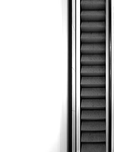 roltreppe, black and white, stairs, gradually, staircase, indoors thumbnail
