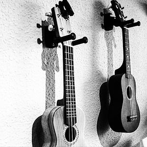 two ukulele on wall thumbnail