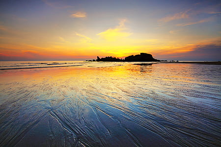 sea, dawn, landscape, nature thumbnail