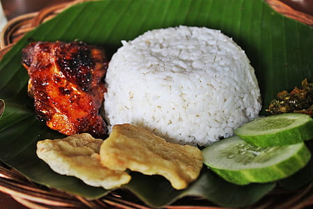riced with cucumber, chicken, and pork thumbnail