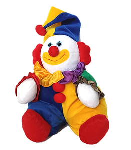 clown plush toy against white background thumbnail