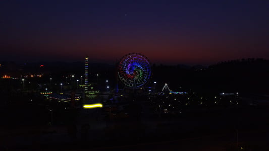 aerial view of city during night time thumbnail