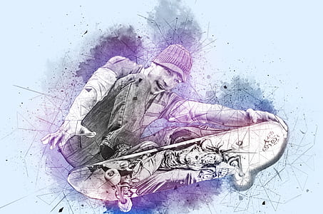 man riding skateboard painting thumbnail