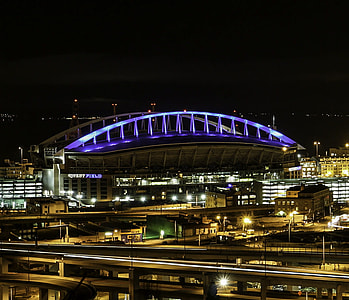 Century link field lighted up in Seattle, Washington thumbnail