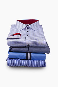 four assorted color button-up shirts thumbnail