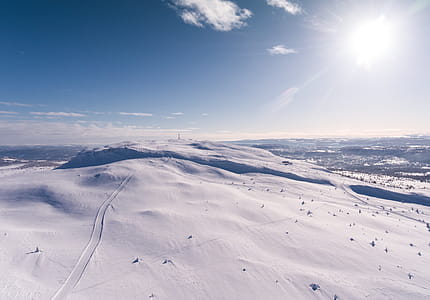 Aerial Photography Of Snowy Hill thumbnail