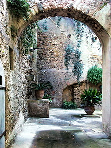 plants on pot near arch thumbnail