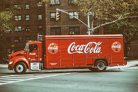 Image of a Coca Cola truck on the streets on Manhattan, New York City thumbnail