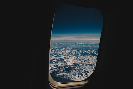 aerial view of snow-capped mountain thumbnail