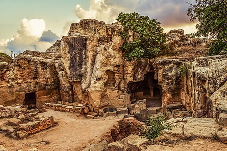 brown cave with trees thumbnail