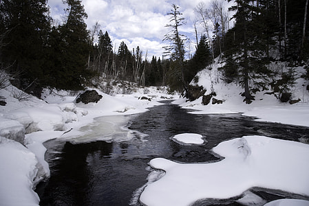 Winter Scenic with trees with snow and ice in Temperance River State Park, Minnesota thumbnail