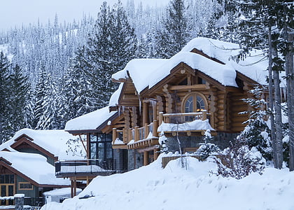 brown house coated with snow thumbnail