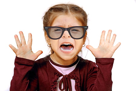 girl wearing red long-sleeved shirt on white background thumbnail