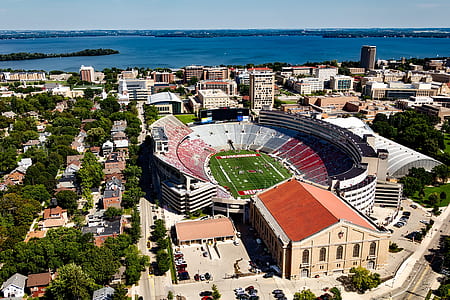 aerial photography of stadium thumbnail