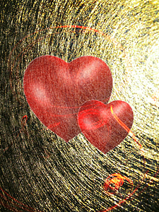 two red hearts digital wallpaper thumbnail