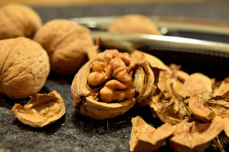 cracked walnut on black surface thumbnail