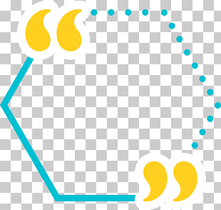 , Cute quotes hexagonal solid line dashed border, green and yellow logo PNG clipart