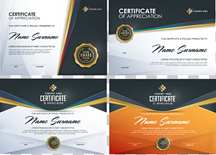 Template Graphic design, beautifully certificate template, four Certificate of Apperication collage PNG clipart