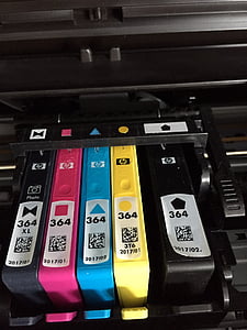 five HP print cartridges thumbnail