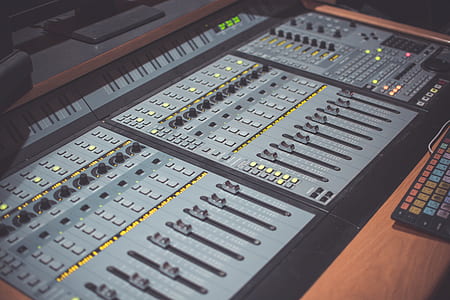 gray audio mixer on table thumbnail