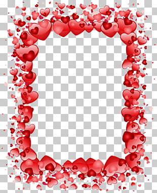 Valentine's Day Heart , Valentine's Day Hearts Border Transparent , red hearts frame PNG clipart