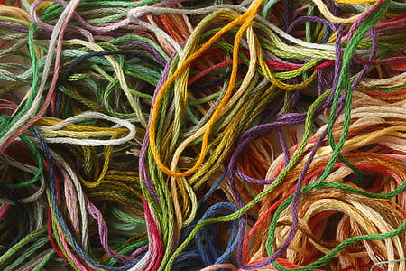 close-up of assorted-color threads thumbnail
