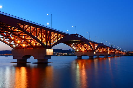 brown bridge beside body of water thumbnail