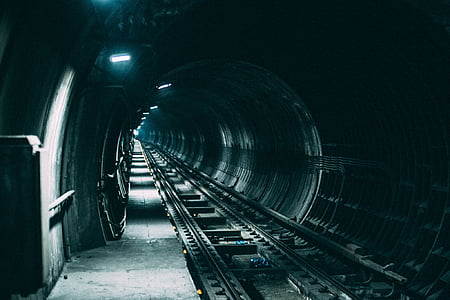 train tunnel with white LED lights thumbnail