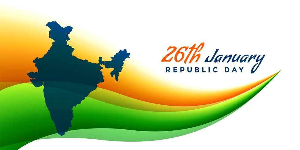 26th January Republic Day Banner With Map Of India Eps File Free