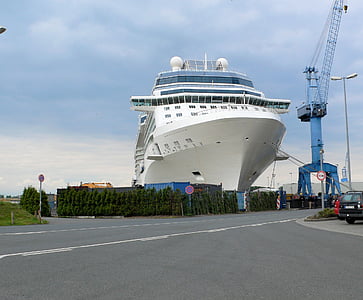 white and blue cruise ship during daytime thumbnail