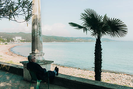 person sitting down looking at sea thumbnail