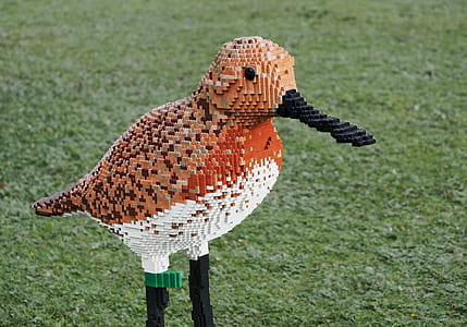 Lego bird outdoor decor on grass field thumbnail