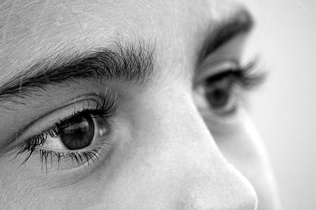 grayscale photo of human eye thumbnail