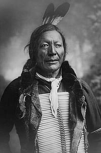 grayscale photo of male Native American thumbnail