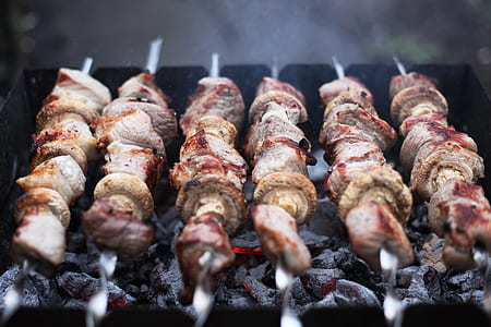 grilled meat on black charcoal grill thumbnail