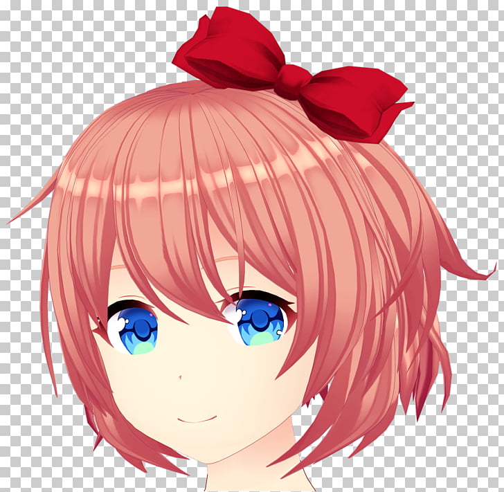 Cupcake Doki Doki Literature Club Hair Bun Eye Hair Png Clipart