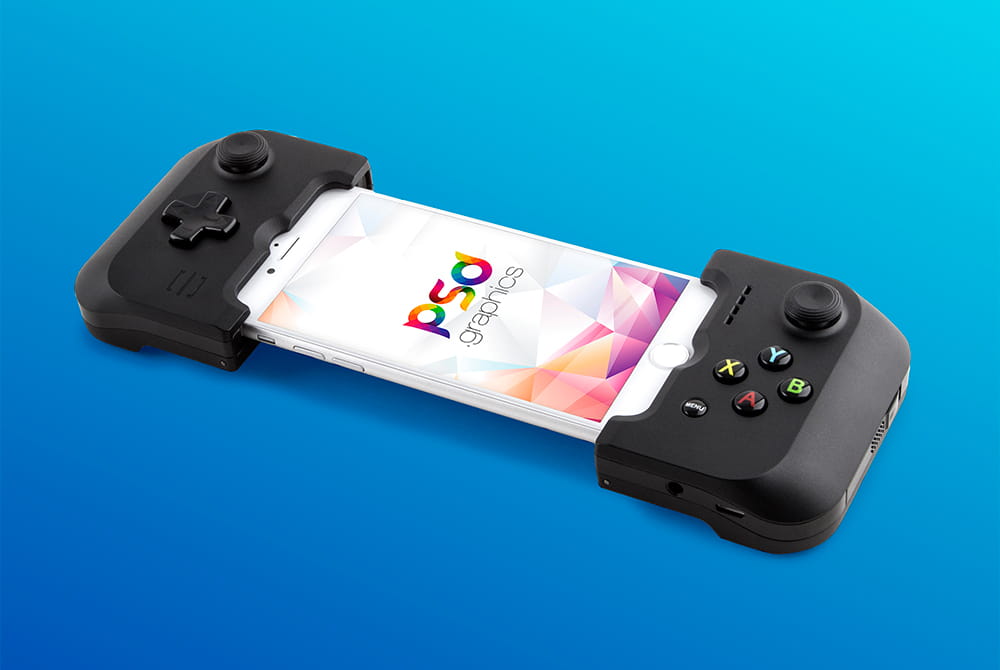 iPhone Gaming Controller Mockup Free PSD psd file
