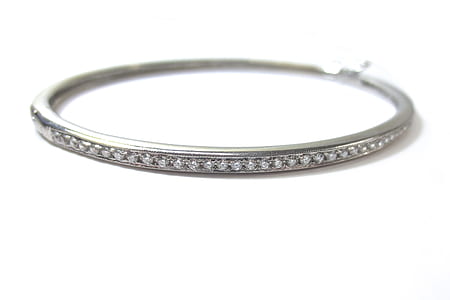 jeweled silver-colored bracelet thumbnail