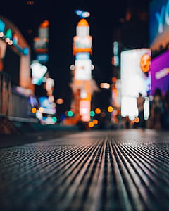 city view at night time blurry photography thumbnail