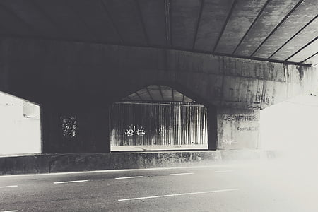 grayscale photo of gray road thumbnail