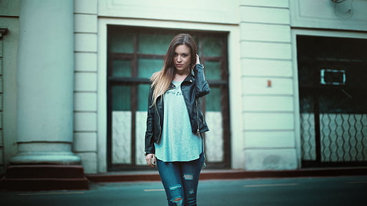 woman in black jacket and gray shirt thumbnail