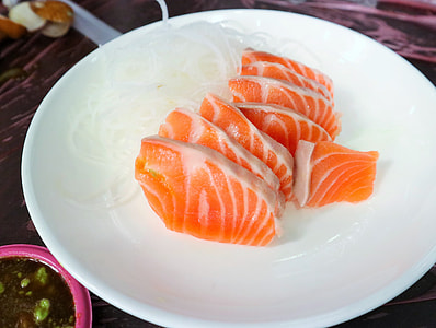raw food in white ceramic plate thumbnail