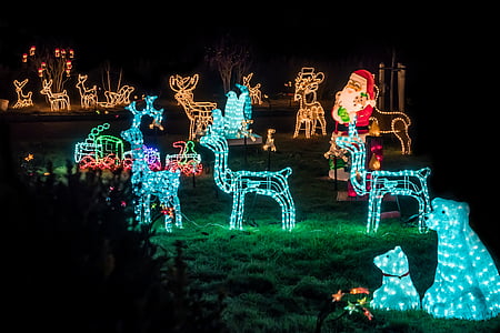 Santa Claus and deer light decor thumbnail
