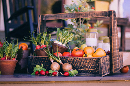 vegetables in brown wooden basket thumbnail