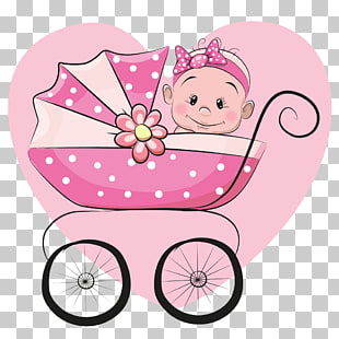 Cartoon Infant Illustration, Baby stroller, animated baby on pram stroller icon PNG clipart